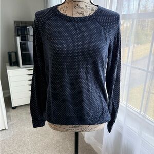 Women's Reversible Navy Polka Dot/Stripe Top